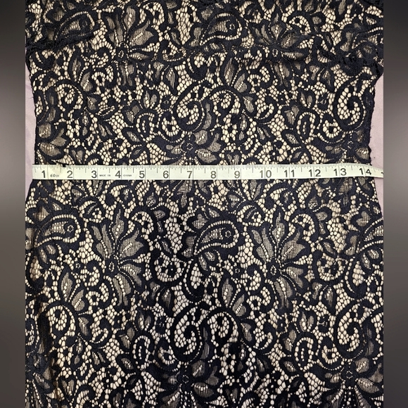 EnFocus Cold Shoulder Sheath Dress- Size 4-Navy Blue/Tan - Picture 7 of 8